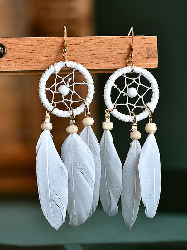 Dream Catcher Feather Handmade Earrings