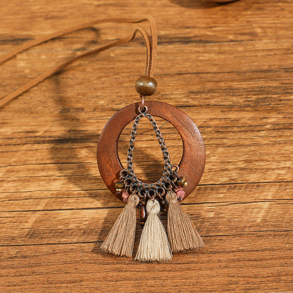 Women's Bohemian Handmade Braided Tassel Necklace