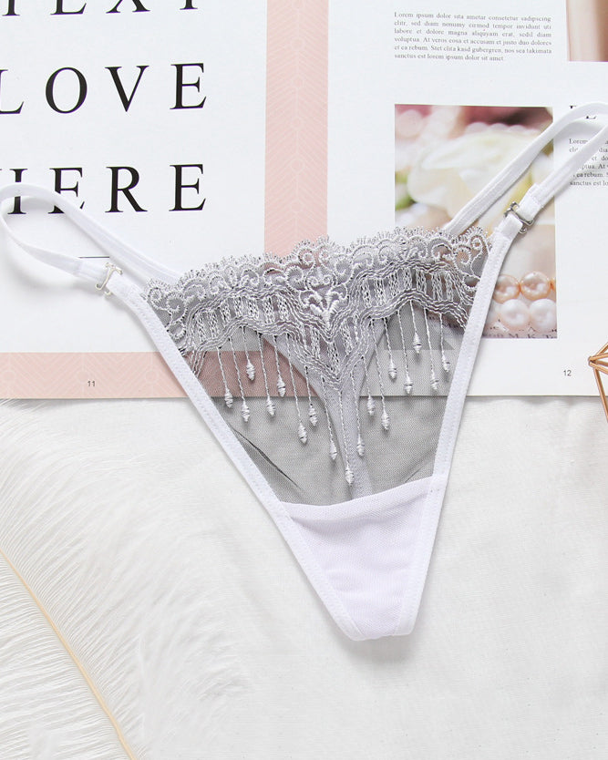 Thin Transparent Embroidered Seamless Women’s Underwear Thong