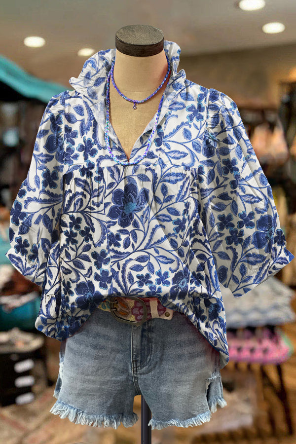 Elegant Floral Print Blouse