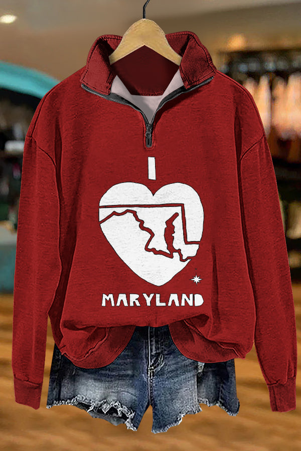 Cozy Gameday Maryland Print Sweatshirt