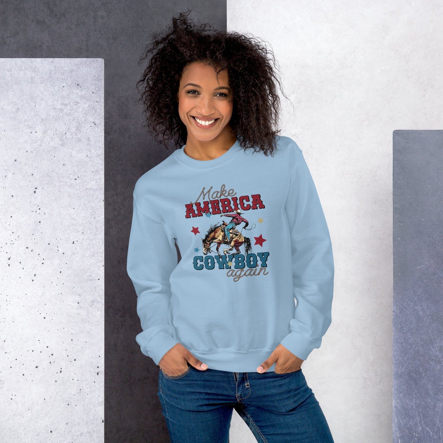 Make America Cowboy Again Unisex Sweatshirt choice of colors