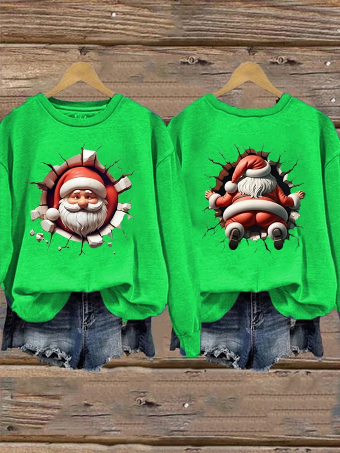 Women's Christmas printed casual sweatshirt