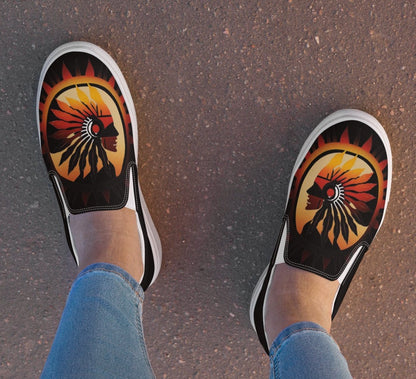 Native Warrior Women__ Slip-on Canvas Shoes