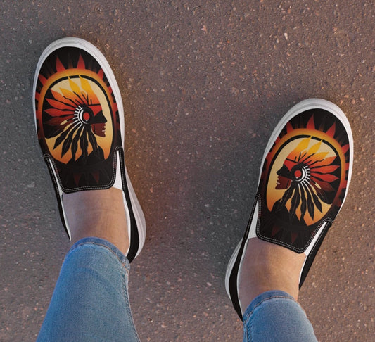 Native Warrior Women__ Slip-on Canvas Shoes