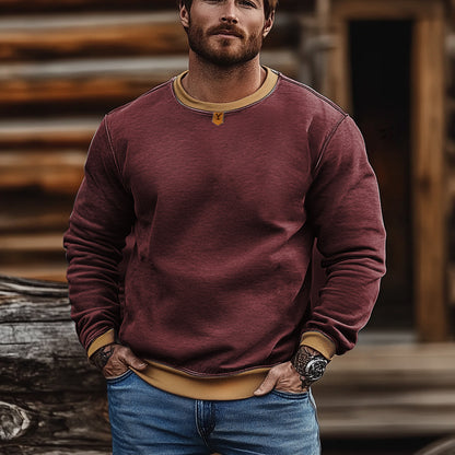 Men's Retro Yellowstone Logo Simple Casual Style Pullover Sweatshirt