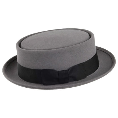 Tienda Christys Hats Monk Fur Felt Pork Pie Hat - Light Grey