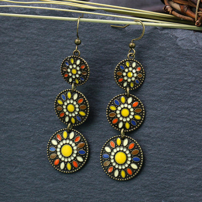 Women's Bohemian Tribal Hollow Earrings