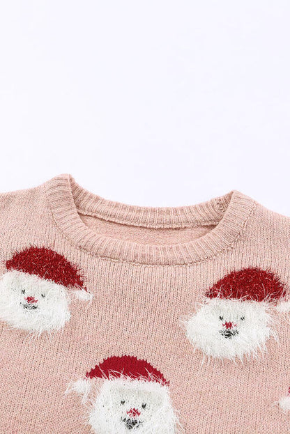 Fuzzy Christmas Santa Crew Neck Sweater