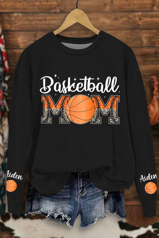 Basketball Mom Print Sweatshirt