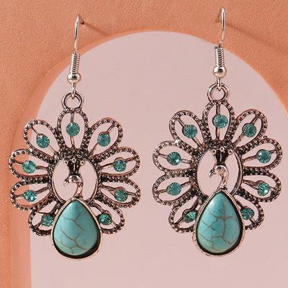 Ethnic Malachite Turquoise Earrings