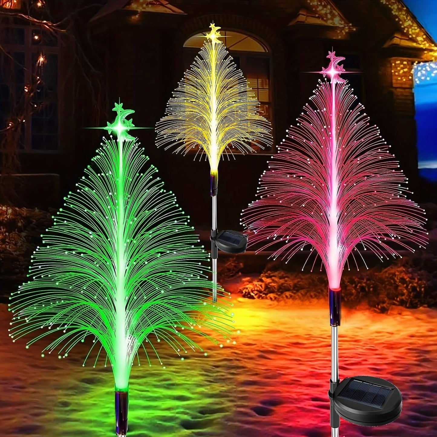 7 Color Changing Solar Christmas Tree Lights(2 Packs)