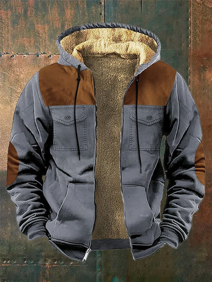 Men's Western Style Hooded Fleece Jacket