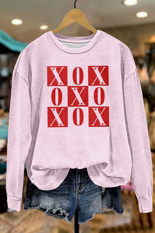 Classic Valentine's Day XOXO Print Sweatshirt