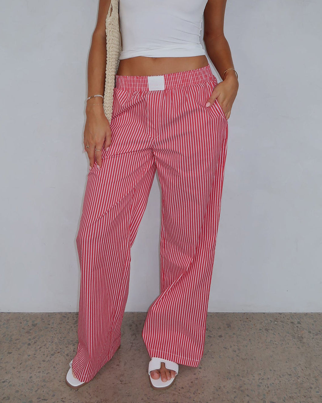 Casual Simple Striped Trousers