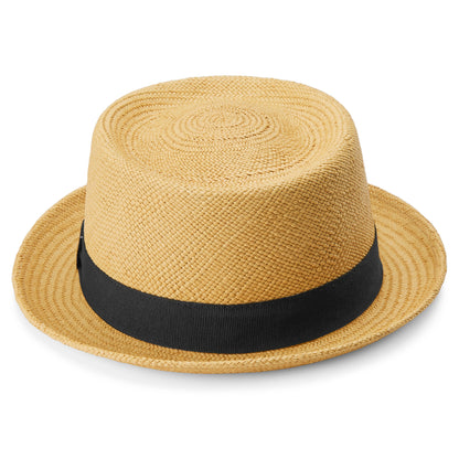 MODA | LIGHT BEIGE ECUADORIAN STRAW PANAMA HAT WITH BLACK BAND