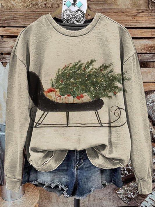 Christmas Print Casual Sweatshirt