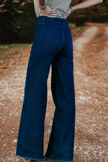 Retro High Waist Wide Leg Flare Jeans