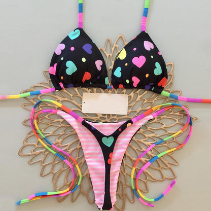 Love split suspender bikini