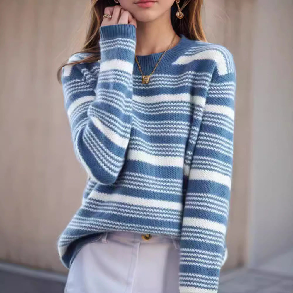 Retro Striped Loose Sweater