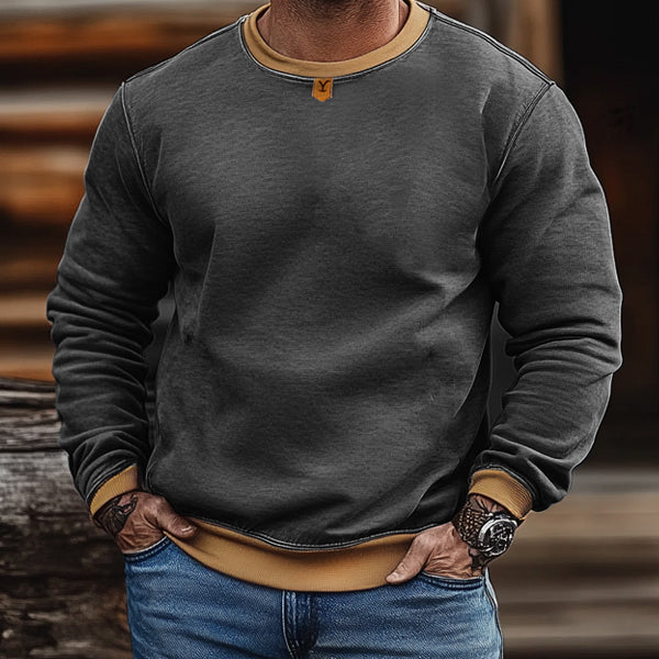 Men's Retro Yellowstone Logo Simple Casual Style Pullover Sweatshirt