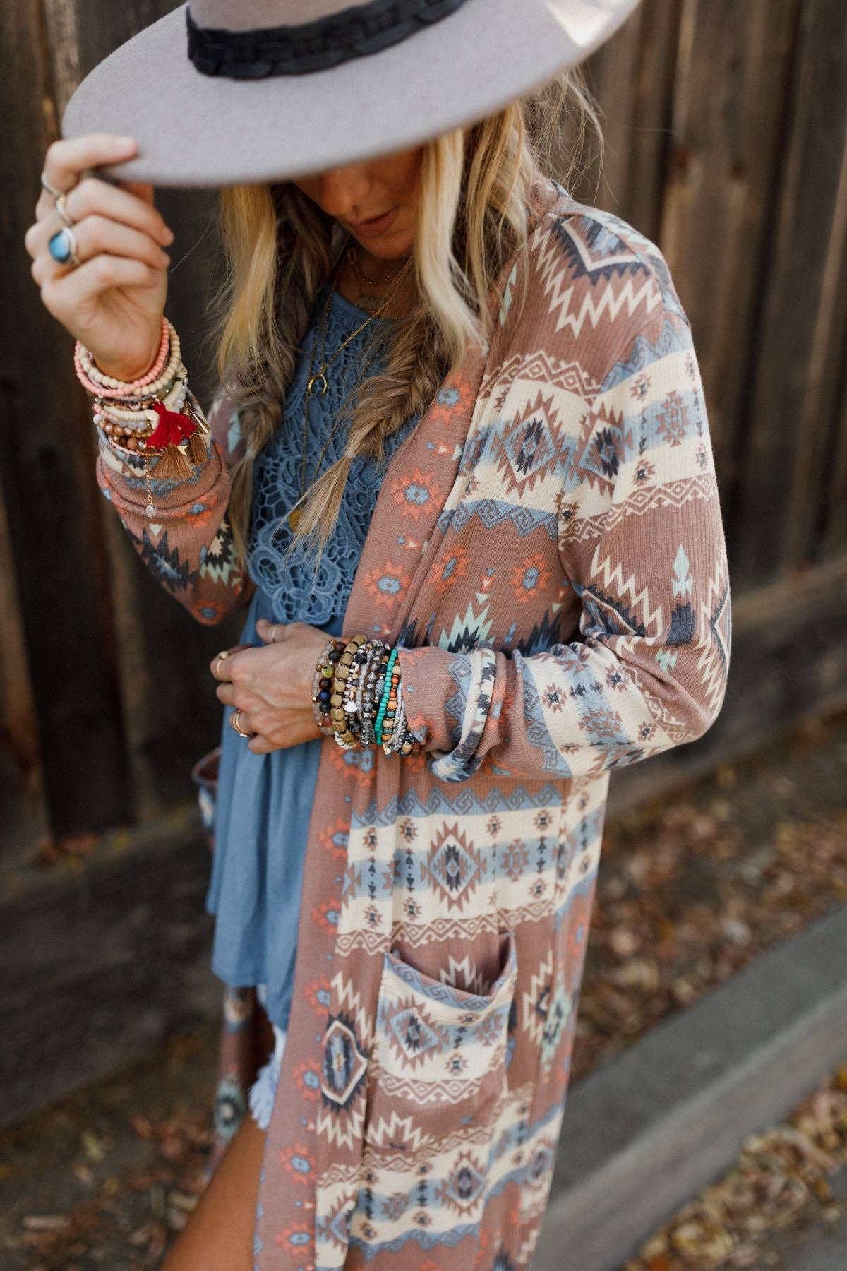 Santa Fe Rose Duster Cardigan