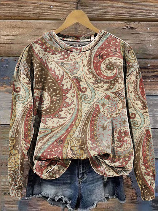 Paisley Pattern Art Print Casual Sweatshirt