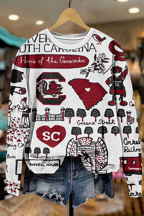 Gamecocks South Carolina Print Sweatshirt