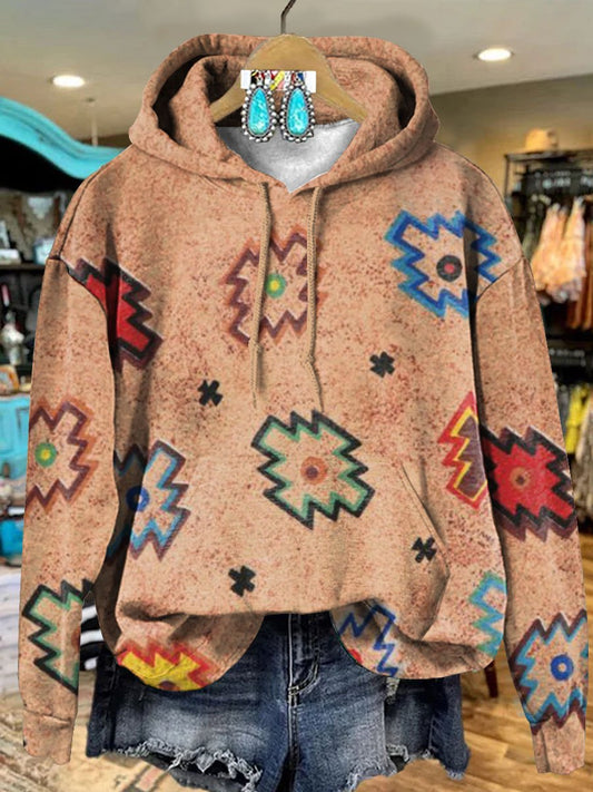 Retro Aztec Art Print Casual Hoodie Sweatshirt