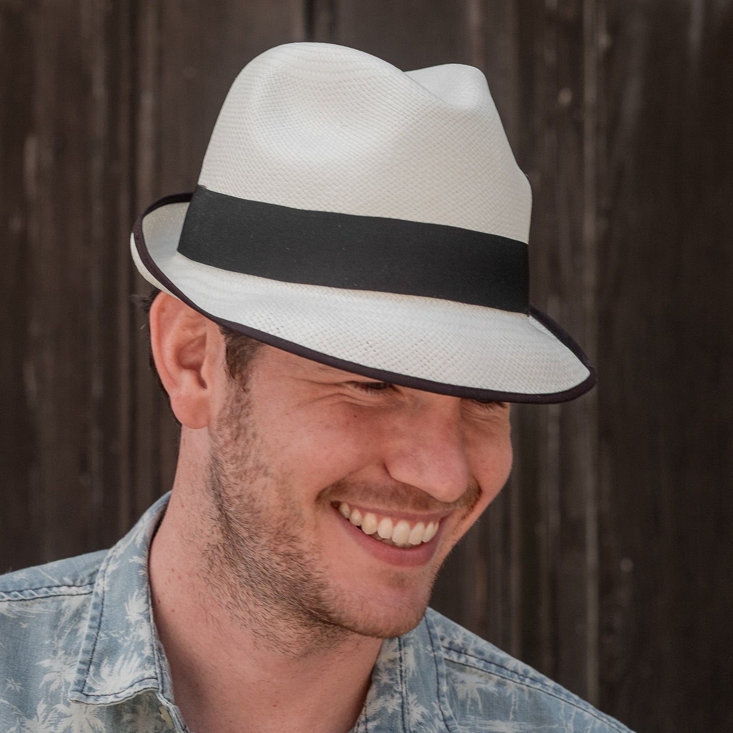 Trilby Panama - White with Trim-FREE SHIPPING