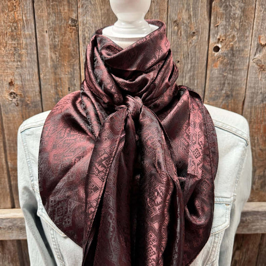 42X42" Brown Jacquard XL Wild Rag / Scarf