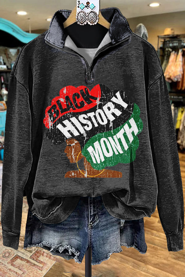 Elegant Contrasting Black History Month Sweatshirt