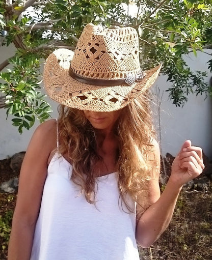 Boho cowboy hats for women, bohemian cowgirl straw hat, stetson western hats, kekugi