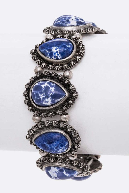 Blue Stone Stretch Bracelet