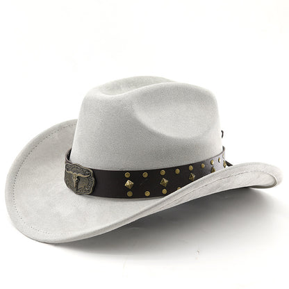 Men's Vintage Western Cowboy Hat Knight Woolen British Felt Hat