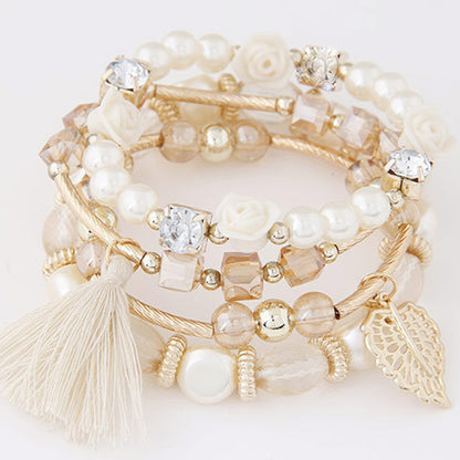 Elegant Floral Tassel Bracelet