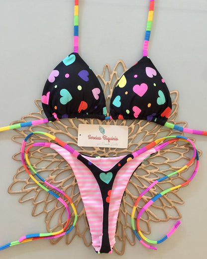 Love split suspender bikini