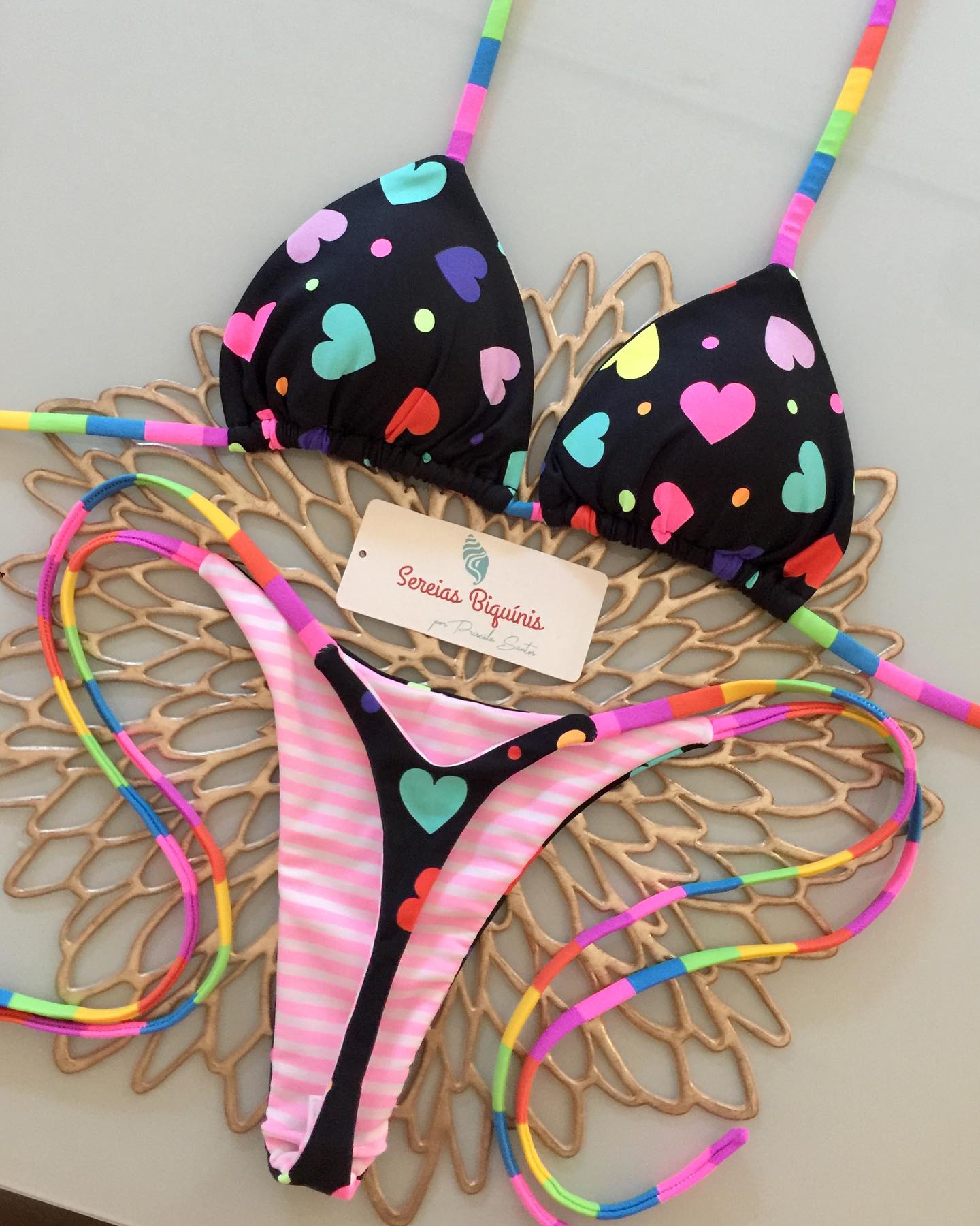 Love split suspender bikini