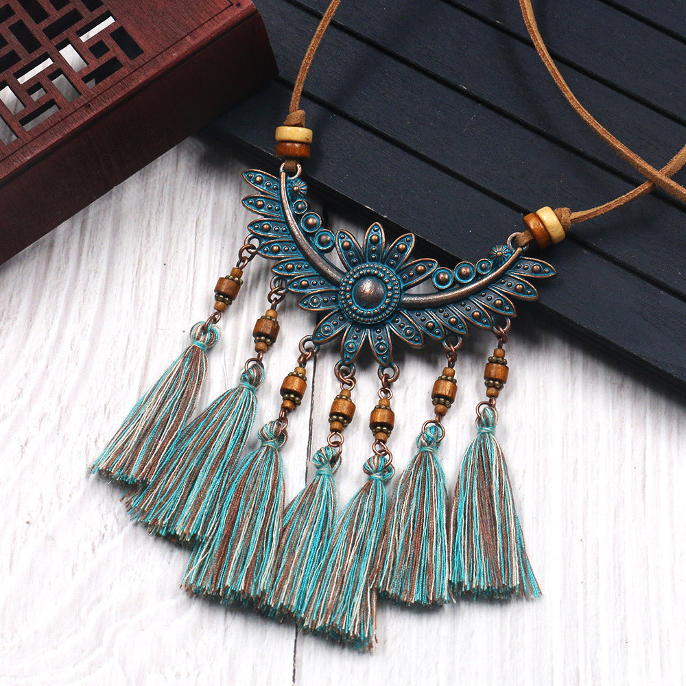 Female Ethnic Style Tassel Necklace