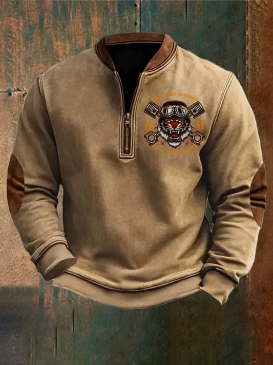 Western Tiger Print Vintage Sweatshirt