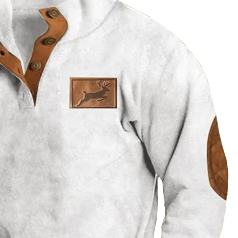 Men's Colorblock Elk Casual Sweatshirt