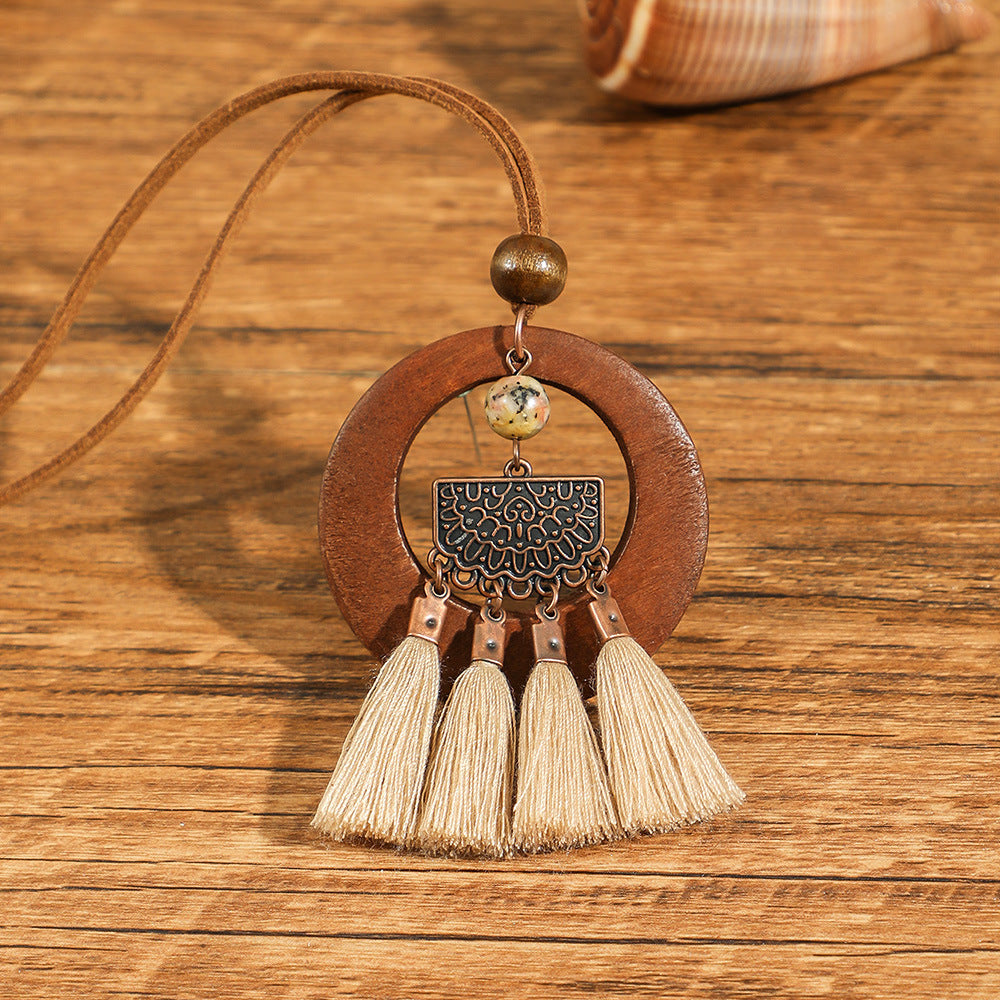 Women's Bohemian Handmade Braided Tassel Necklace