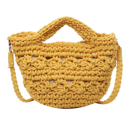 Beach Vacation Hollow Woven Crossbody Tote Bag