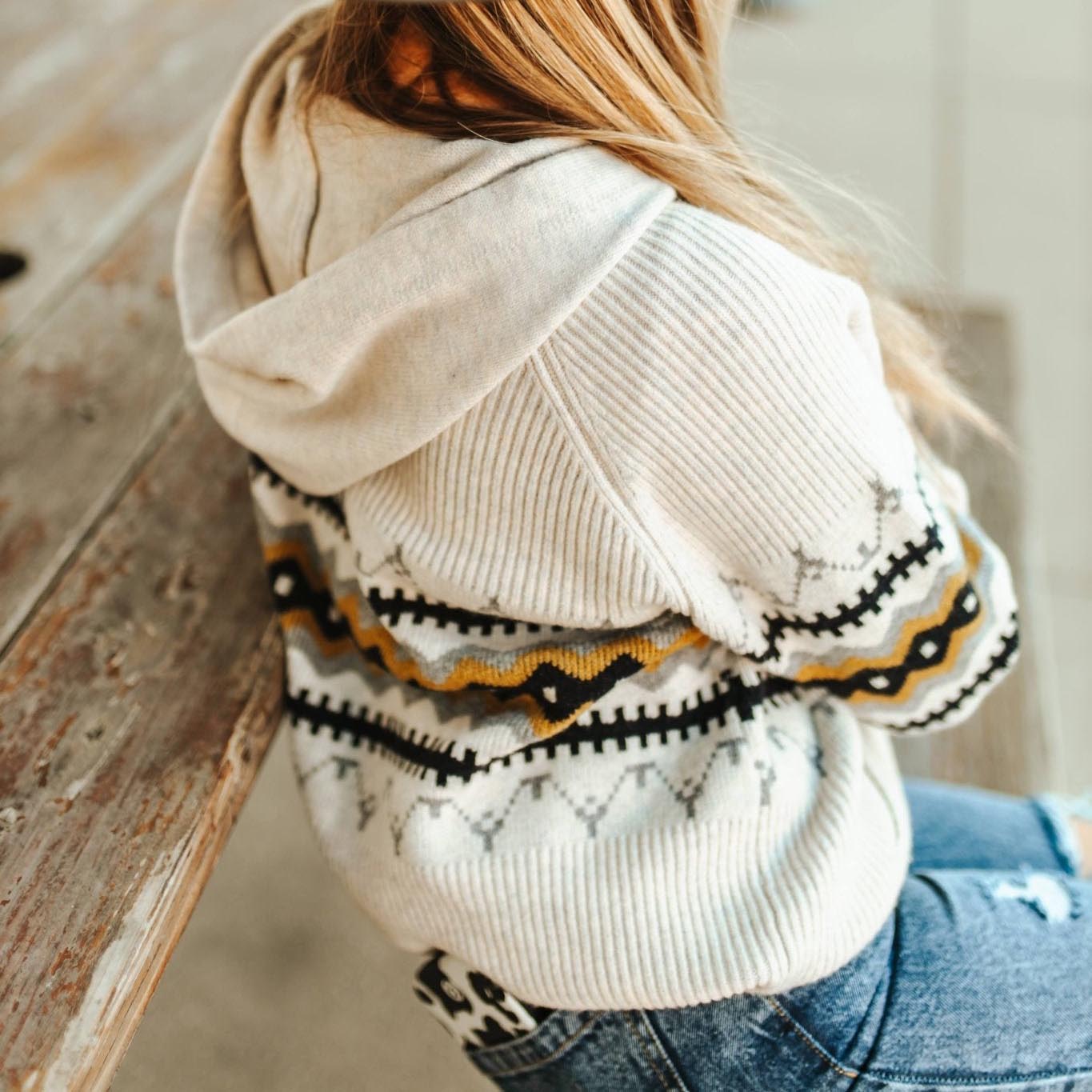 Women's Aztec Knit Hooded Jacket