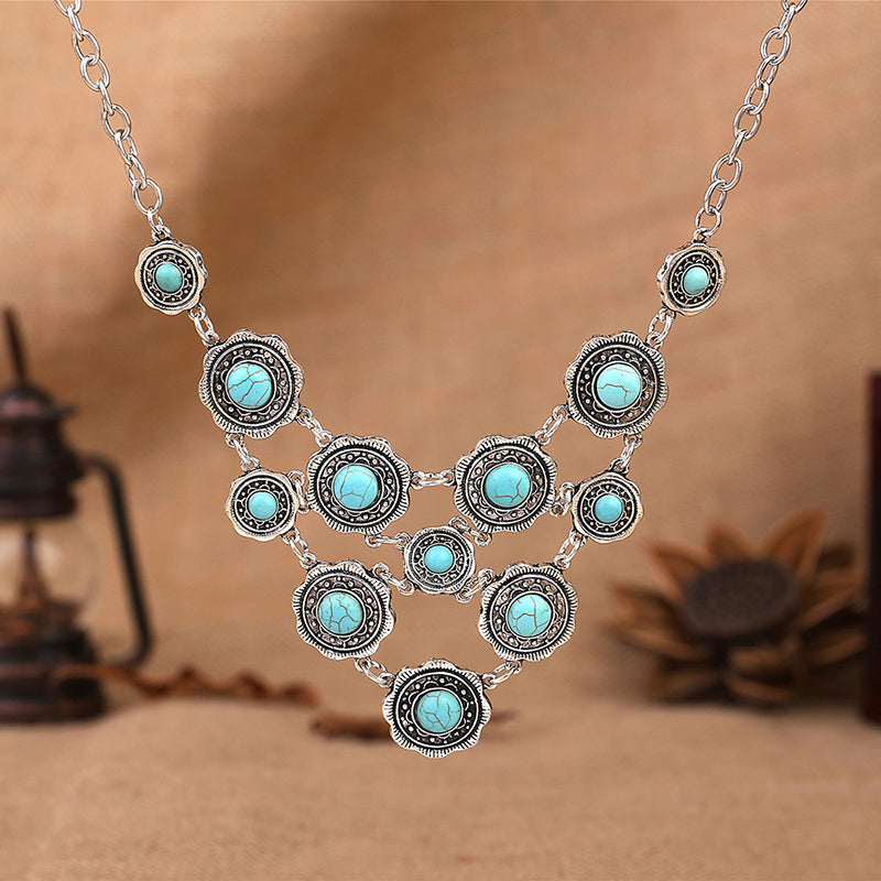 Ethnic Multilayer Turquoise Necklace