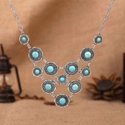 Ethnic Multilayer Turquoise Necklace