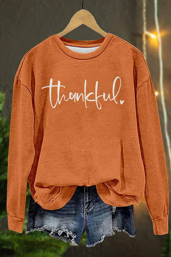 Simple Thanksgiving Print Sweatshirt