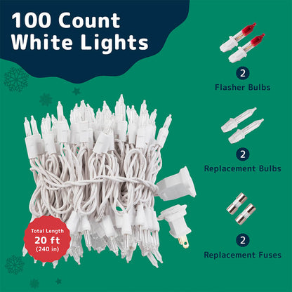 Halloween Christmas Tree White String Lights(100 LEDs)