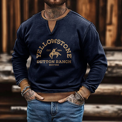 Men's Vintage Yellowstone Dutton Ranch Montana Est 1886 Vintage Cowboy Sweatshirt