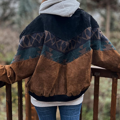 Oversized Vintage Aztec Unisex Bomber Jacket